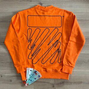 XXL OFF-WHITE MEN'S CREWNECK ORANGE COTTON SWEATERS